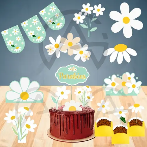 Kit Festa Margarida Aniversario Completo Decoracao