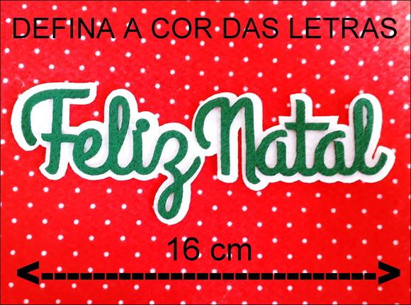 FELIZ NATAL sombreado 16 cm