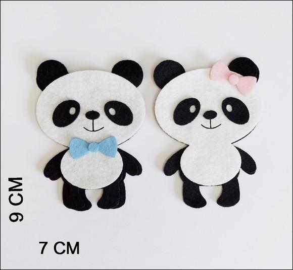 URSO PANDA RECORTE A LASER 3 PEÇAS