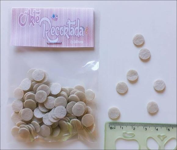CÍRCULO BEGE PALHA 1 cm DE DIÂMETRO