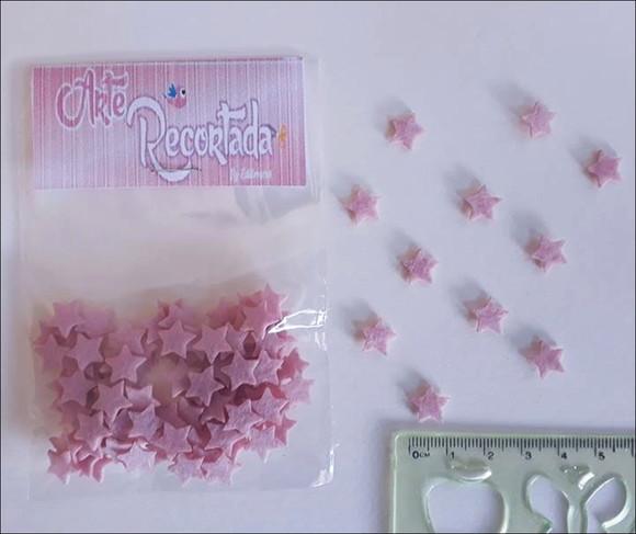 MINI ESTRELAS ROSA 1 CM RECORTE A LASER