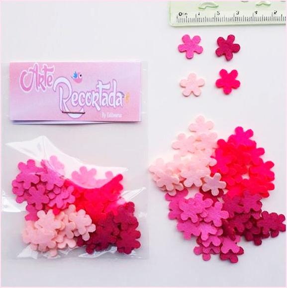 FLORES EM TONS DE ROSA 1.3 CM