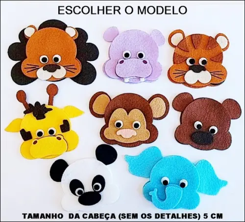 Bichos Safári Recorte a Laser 8 Peças