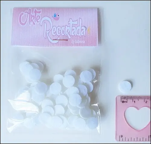 CÍRCULO BRANCO 1 cm DE DIÂMETRO
