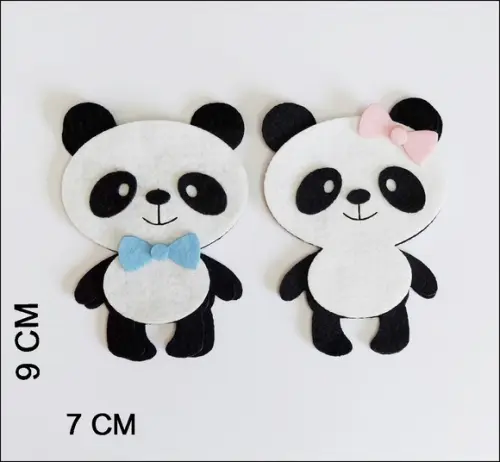 URSO PANDA RECORTE A LASER 3 PEÇAS