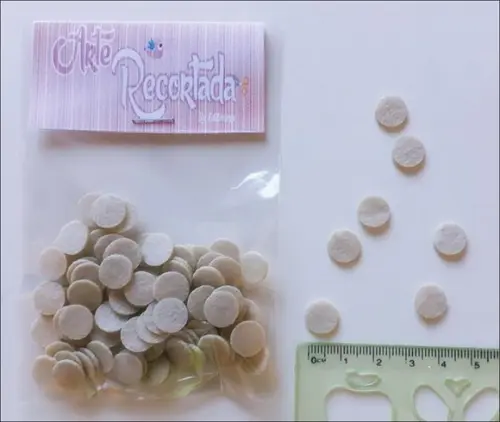 CÍRCULO BEGE PALHA 1 cm DE DIÂMETRO