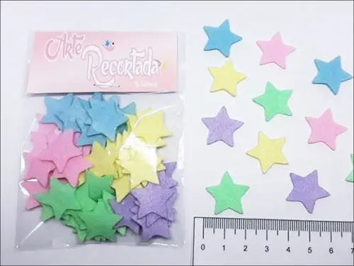 ESTRELAS 2 CM COLORIDAS RECORTE A LASER