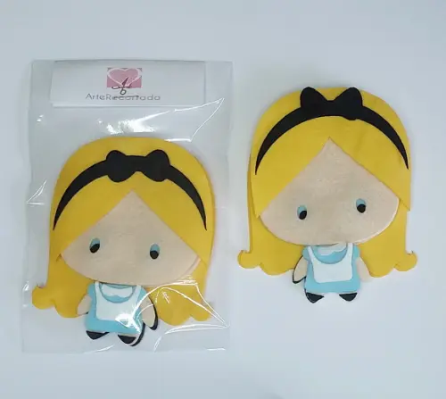 Alice no País das Maravilhas Recorte em Feltro