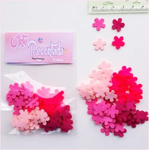 FLORES EM TONS DE ROSA 1.3 CM