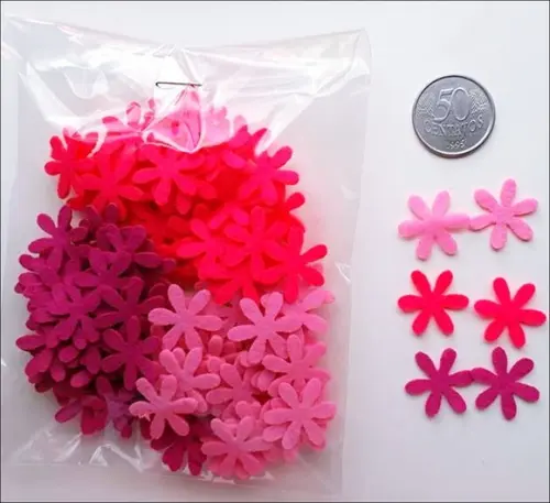 FLORES 2 CM 3 TONS DE ROSA