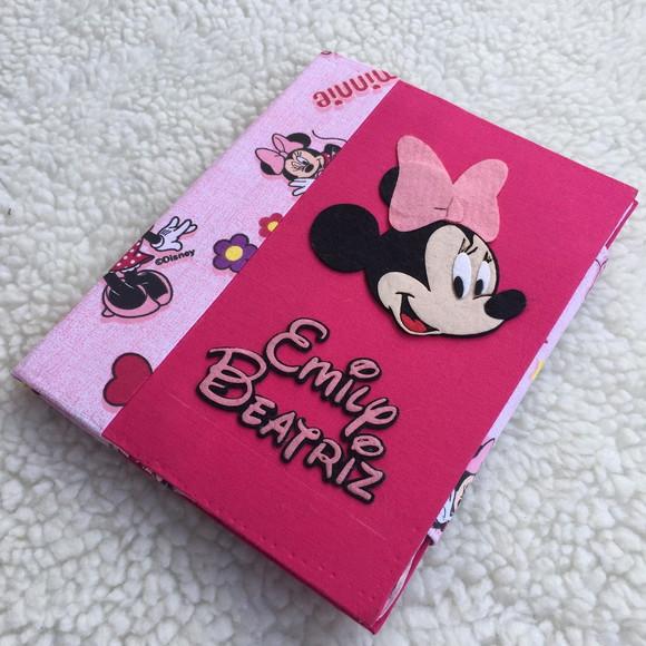 Capa caderneta de vacinação Minnie Rosa
