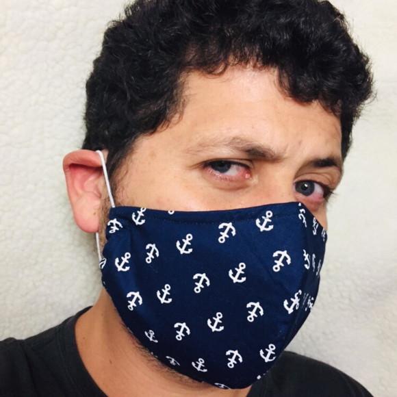 Mascara tripla de tecido reutilizável