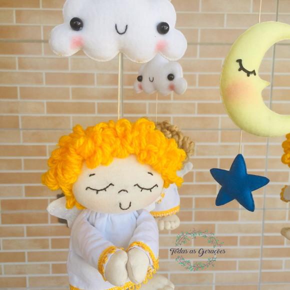 Mobile anjos e estrelas musical