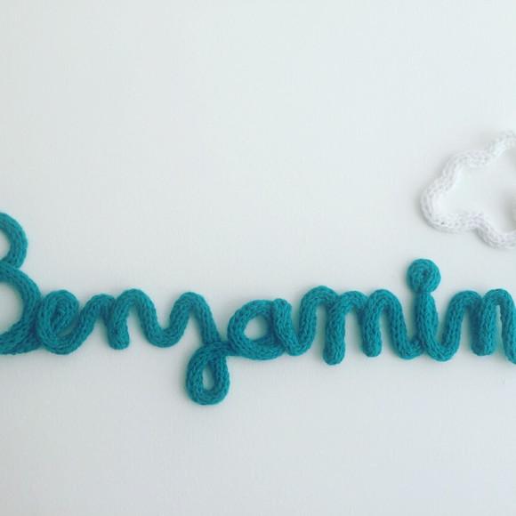 Nome em tricotin Benjamin