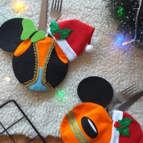Porta talher de Natal Pateta e Pluto