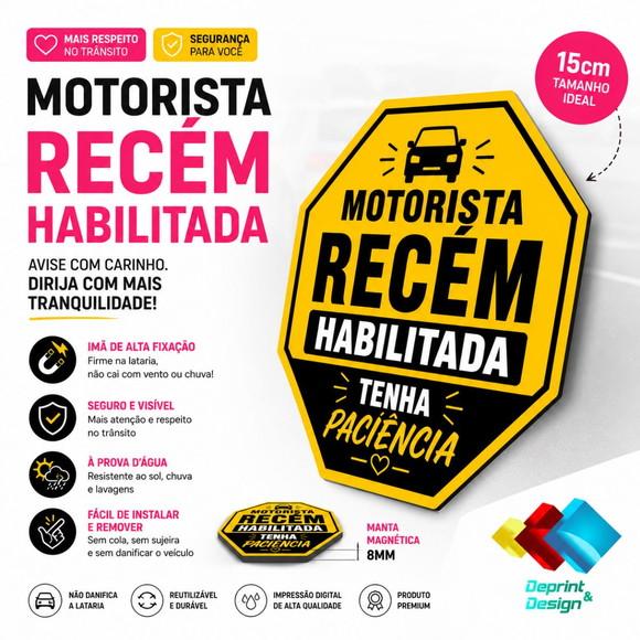 Imã Motorista Recém Habilitada 15cm à Prova D´àgua