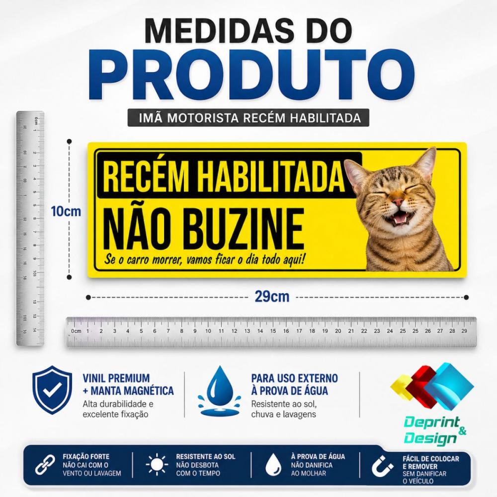 Recém Habilitada Imã 29x10cm Á Prova D´àgua