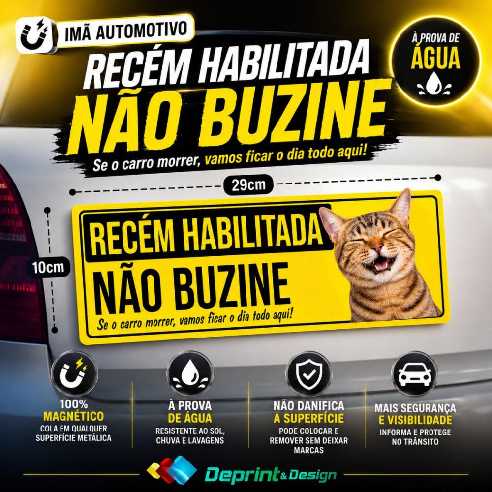 Recém Habilitada Imã 29x10cm Á Prova D´àgua