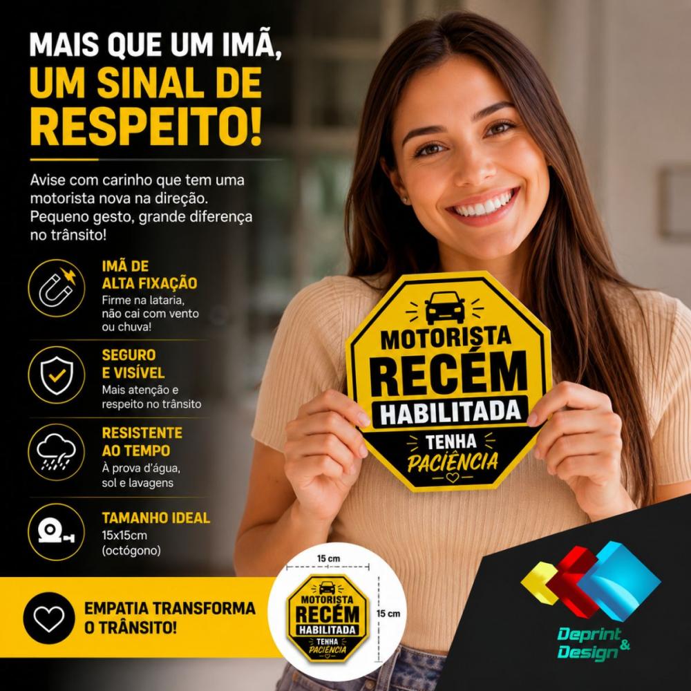 Imã Motorista Recém Habilitada 15cm à Prova D´àgua