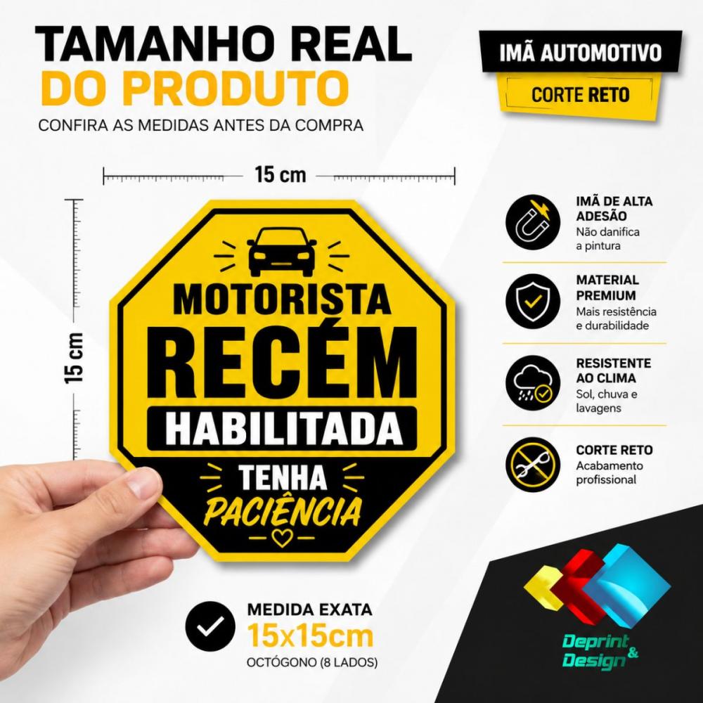 Imã Motorista Recém Habilitada 15cm à Prova D´àgua
