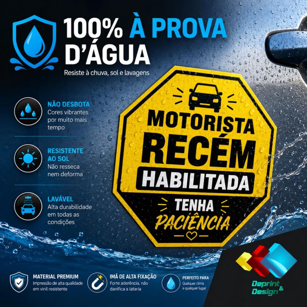 Imã Motorista Recém Habilitada 15cm à Prova D´àgua