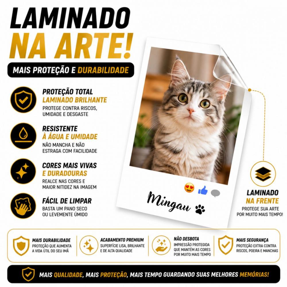Imãs Personalizados Com Foto 10x7cm 6 Unidades Laminadas