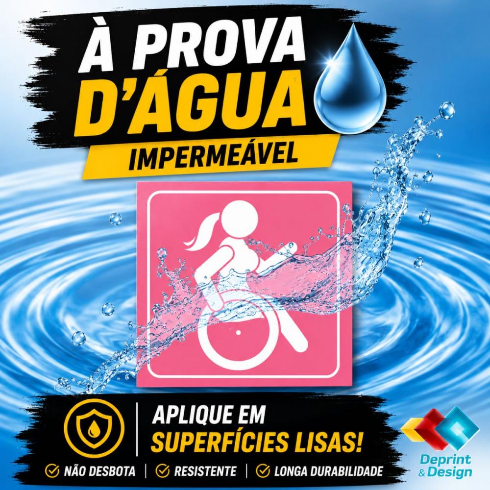 Adesivos Cadeirante Rosa 4 Peças 15cm á Prova d´Àgua