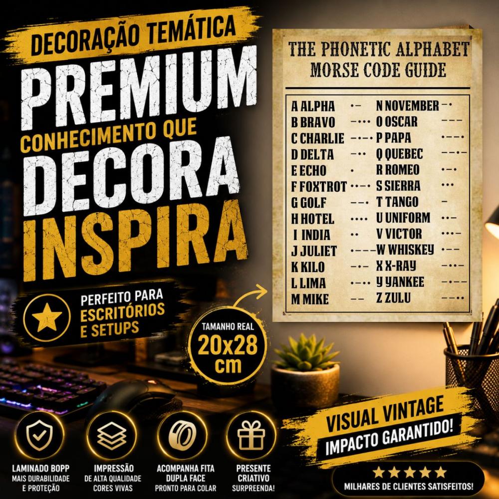 Placa Alfabeto Fonético e Código Morse