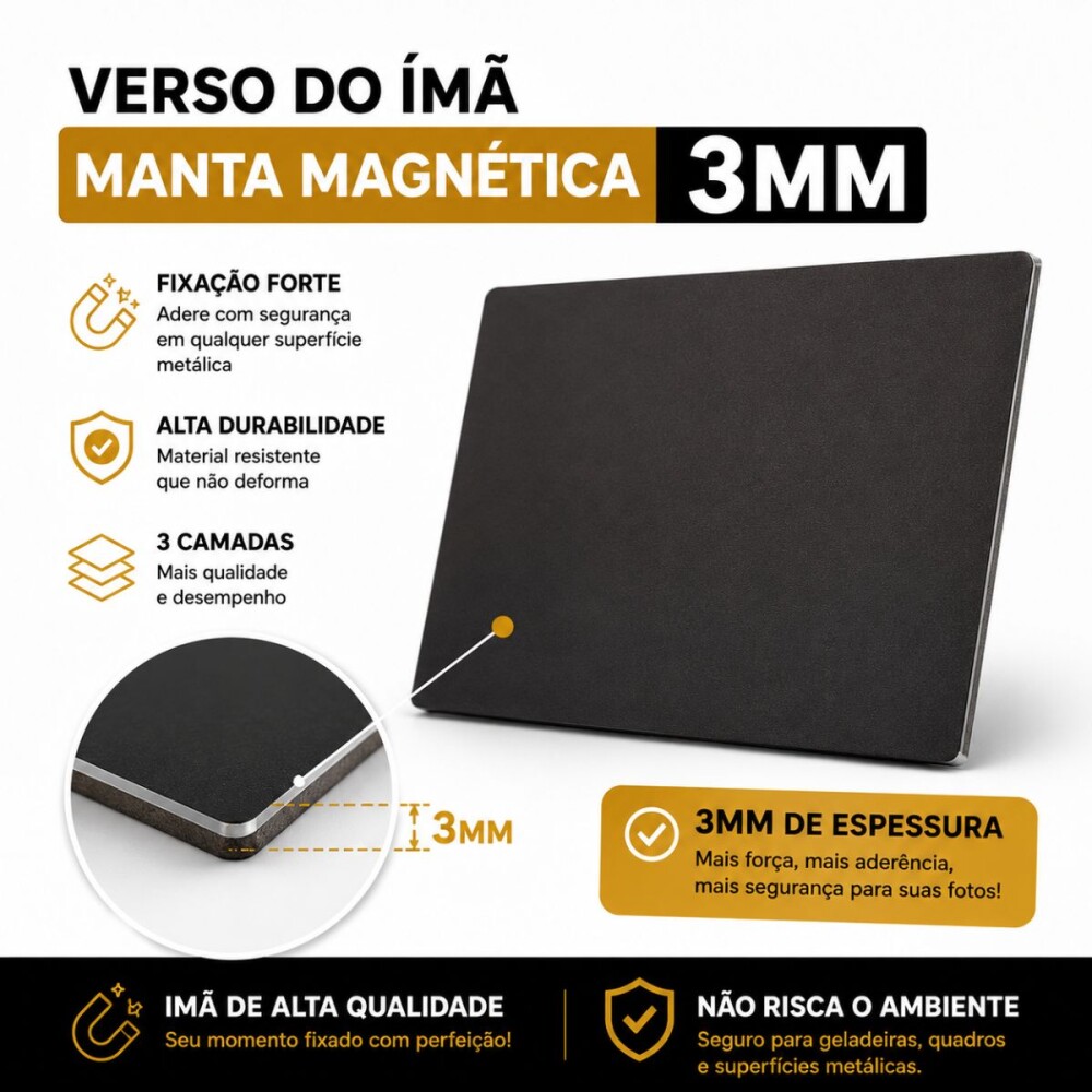 Imãs Personalizados Com Foto 10x9cm 6 Unidades Laminadas