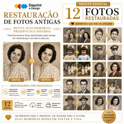Restauração de 12 Fotos Antigas + Colorização Digital
