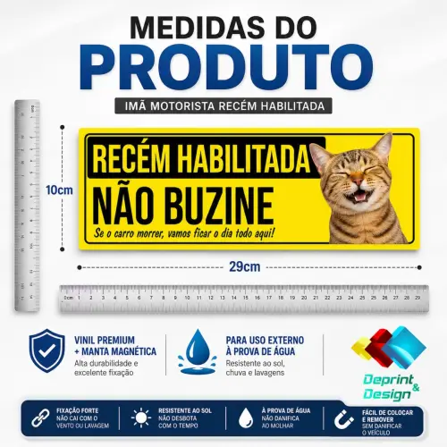 Recém Habilitada Imã 29x10cm Á Prova D´àgua