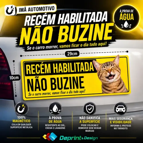 Recém Habilitada Imã 29x10cm Á Prova D´àgua