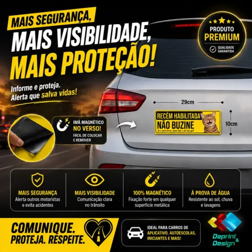 Recém Habilitada Imã 29x10cm Á Prova D´àgua