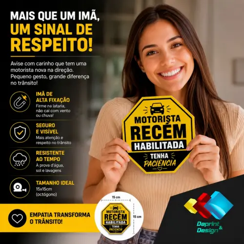 Imã Motorista Recém Habilitada 15cm à Prova D´àgua