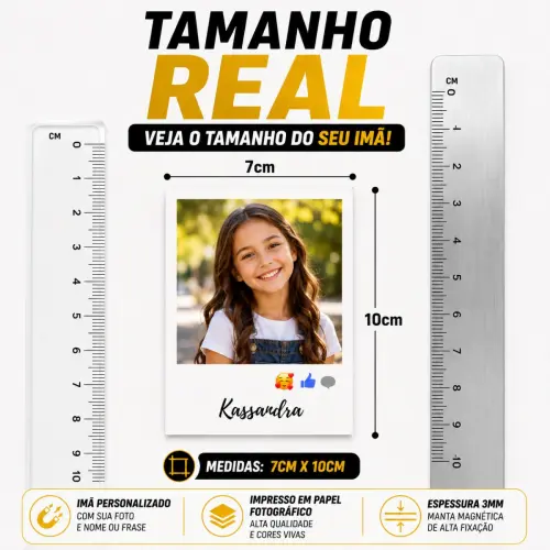 Imãs Personalizados Com Foto 10x7cm 6 Unidades Laminadas