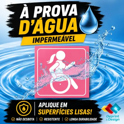 Adesivos Cadeirante Rosa 4 Peças 15cm á Prova d´Àgua