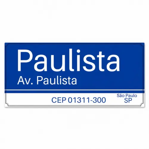 Placa Decorativa Av. Paulista á Prova d´Àgua