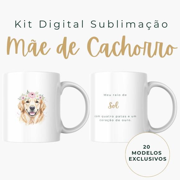 20 Artes para Canecas Mãe de Cachorro Pet Aquarela Luxo