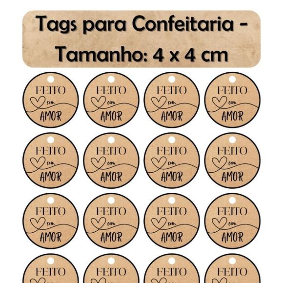 Arquivo Digital Tag para Confeitaria Feito com Amor #1