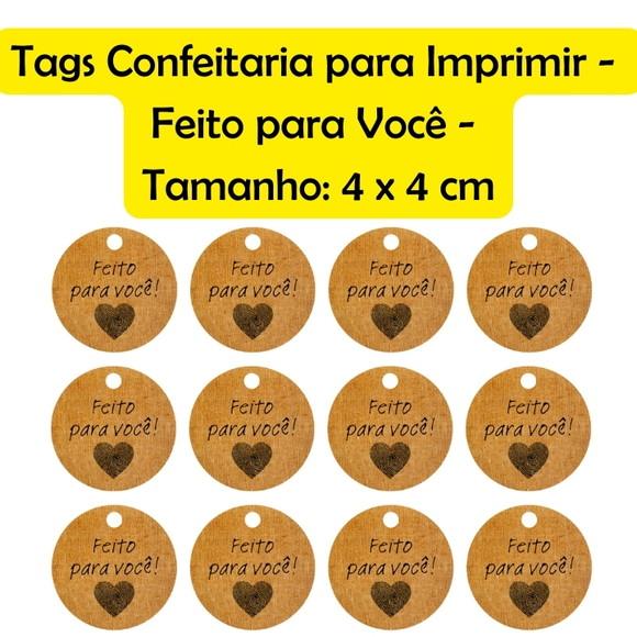 Arq Digital Tag para Confeitaria - Feito para Você sem Borda