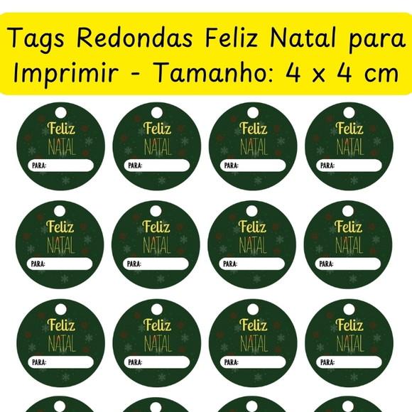 Arquivo Digital Tag Feliz Natal com Espaço em Branco para
