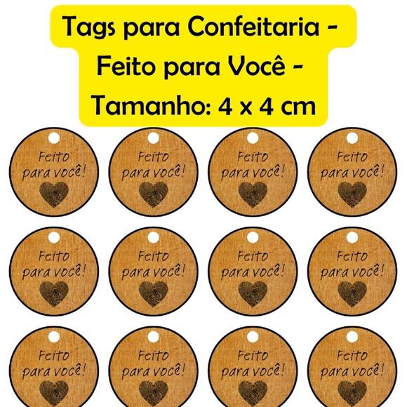 Arq Digital Tag para Confeitaria - Feito para Você com Borda