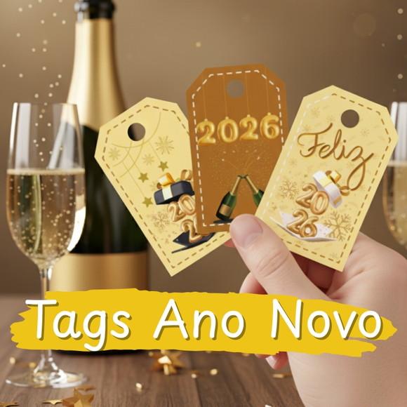 Arquivo Digital - Tag Feliz Ano Novo para Imprimir Cod 001