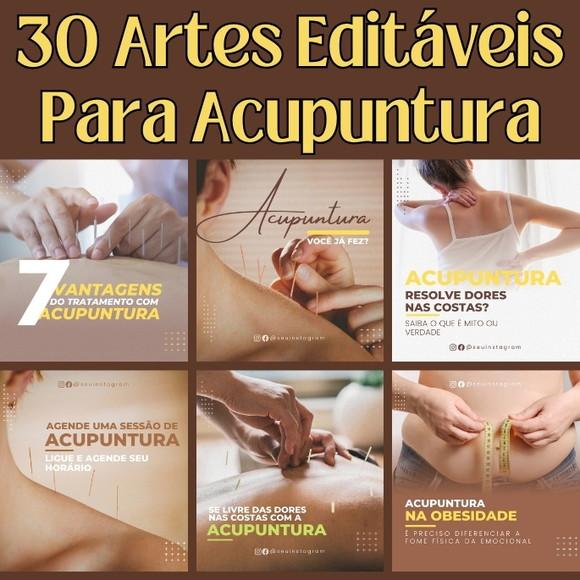 Pack Artes Canva Acupuntura - 30 Temas 100% Editáveis