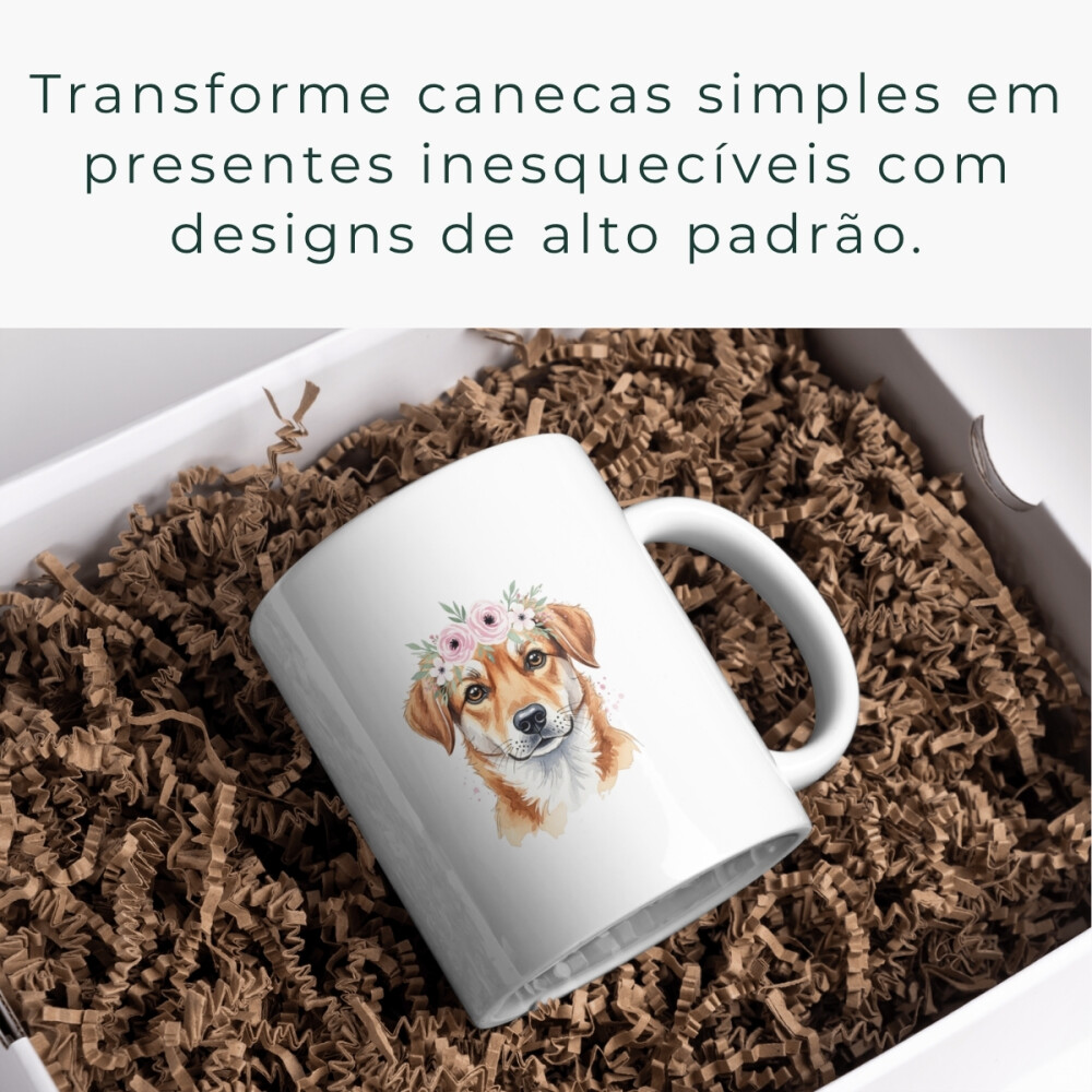 Artes para Canecas Mãe de Cachorro – Kit Digital 20 PNGs