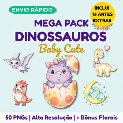Mega Pack Digital Dinossauros Baby - Edição Luxo & Bônus