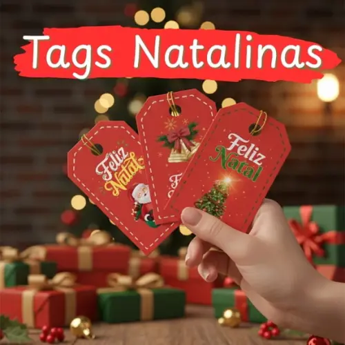 Arquivo Digital - Tag Feliz Natal para Imprimir Cod 005