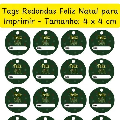 Arquivo Digital Tag Feliz Natal com Espaço em Branco para