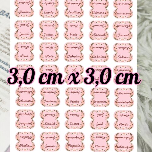 Abas para Bíblia Florais Rosa para Imprimir – Kit Digital