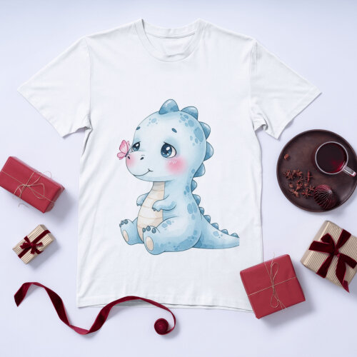 Kit Digital Dinossauros Baby Aquarela – 65 Elementos PNG